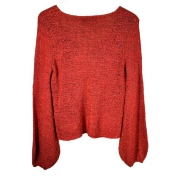 NWT MINKPINK | Burnt Orange Rust V-Neck Lauren Knit Sweater Size Small - Picture 4 of 8